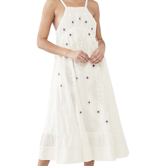 NEW Free People Dewdrop Maxi Dress White Ivory Floral Lace Size M NWT - Picture 5 of 16